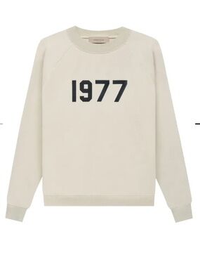 Essentials Fear of God Wheat Crewneck Sweatshirt with '1977' Graphic